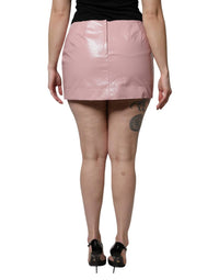 Dolce & Gabbana - Glossy Cotton High Waist Mini Skirt