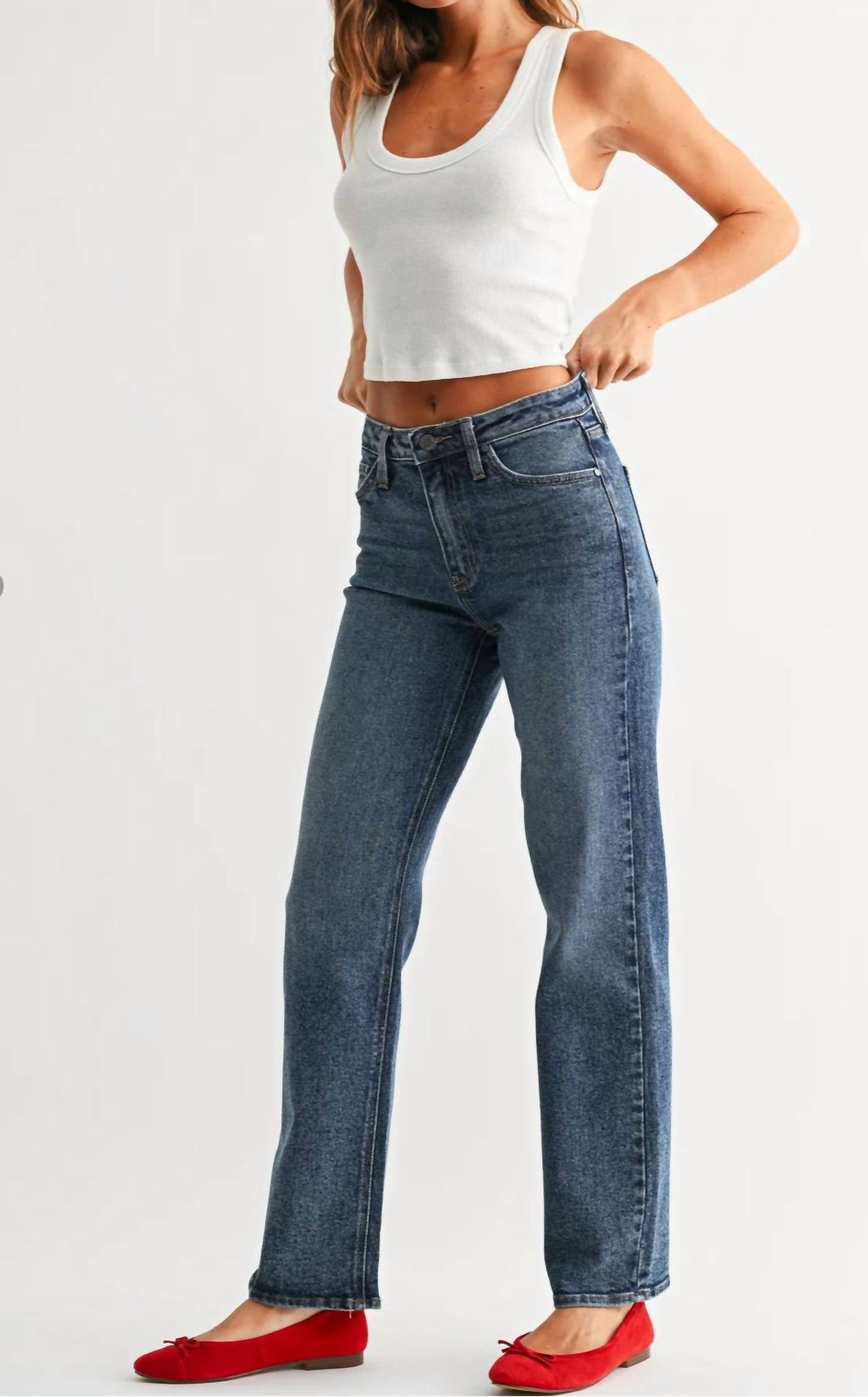 Just Black Denim - Full Length Straight Jeans