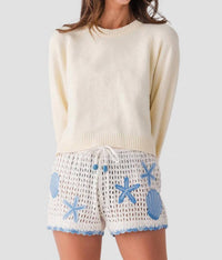 Surf Gypsy - Embellished Crochet Shorts