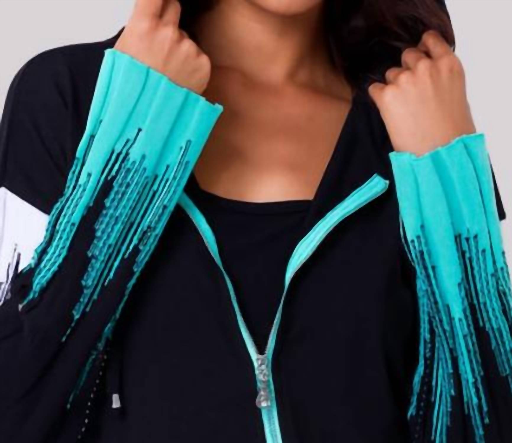 Angel Apparel - Knit Zip Up Hoodie With Ribbed Sleeves