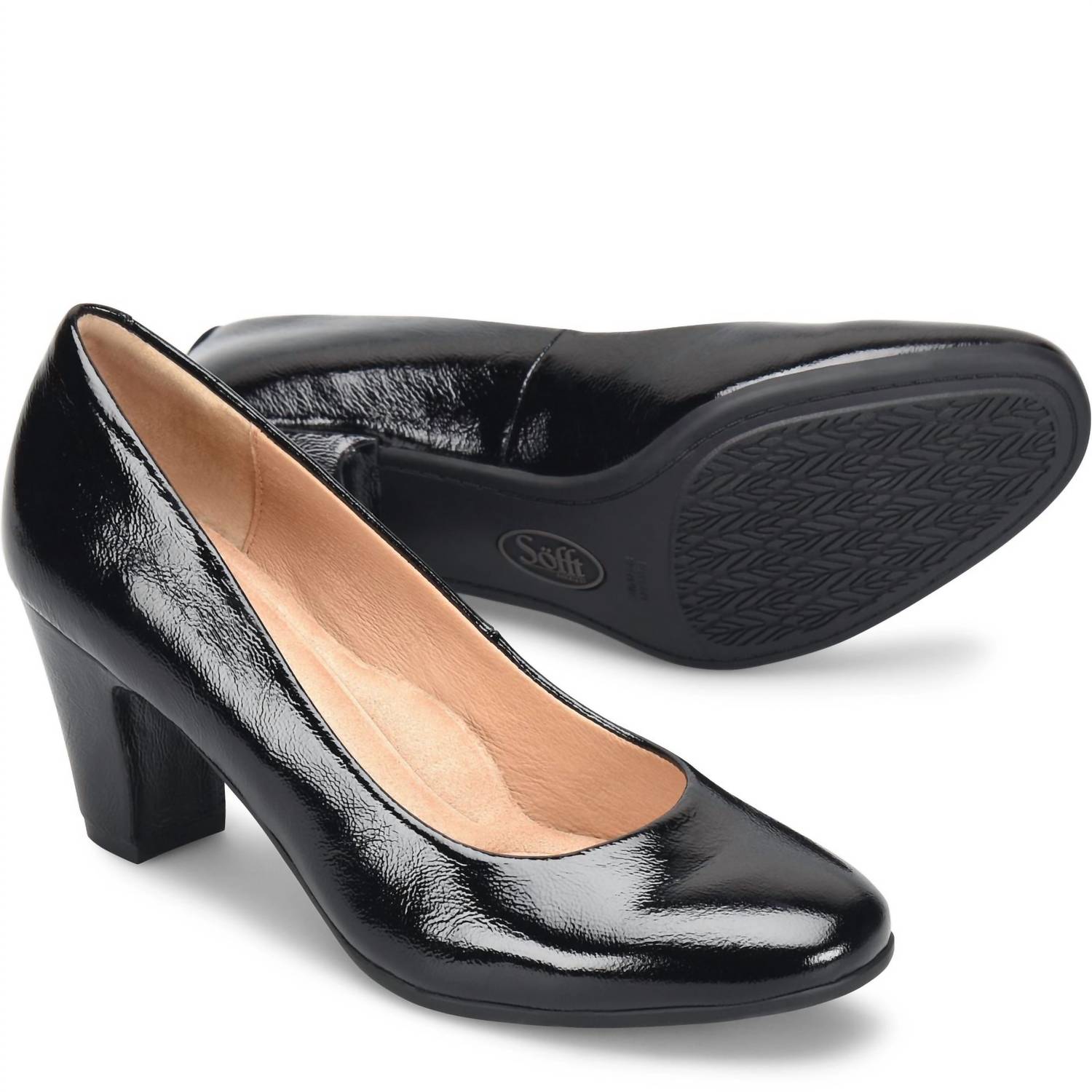 Sofft Women's Lana Mid-Height Heel in black patent - women's heels - view 5