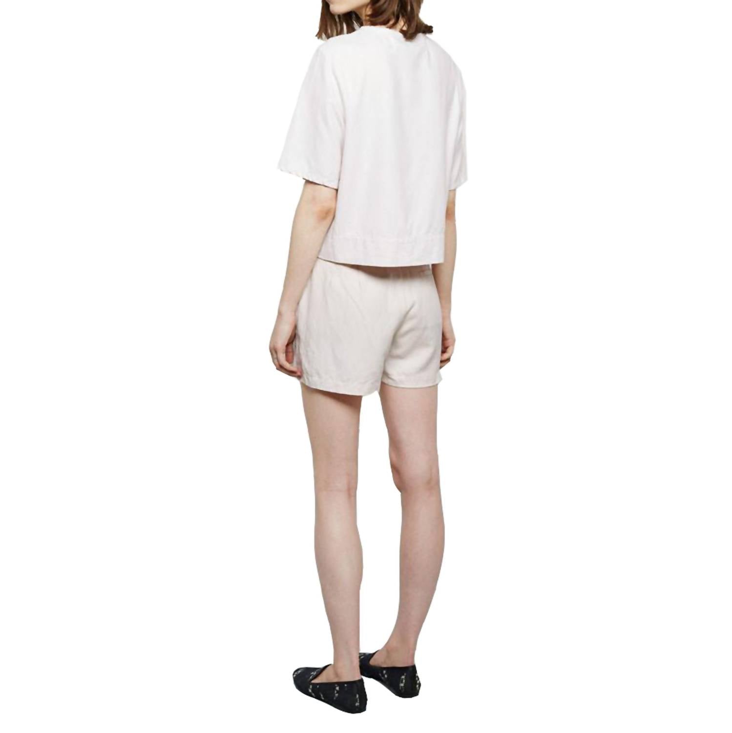 Raquel Allegra - Women Leather Combo Shorts