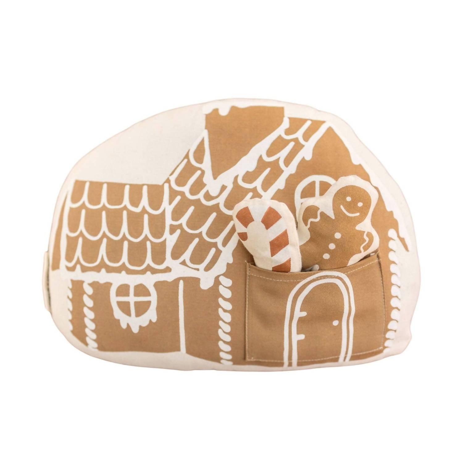 IMANI COLLECTIVE Gingerbread house pillow in beige - item