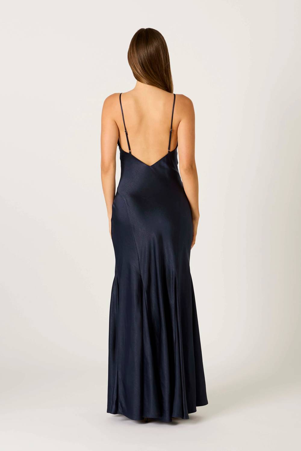 Cotton Candy La - Elvira Fluted Satin Maxi Slip Dress