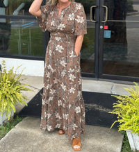 She + Sky - Flutter Sleeve Tier Maxi Dress