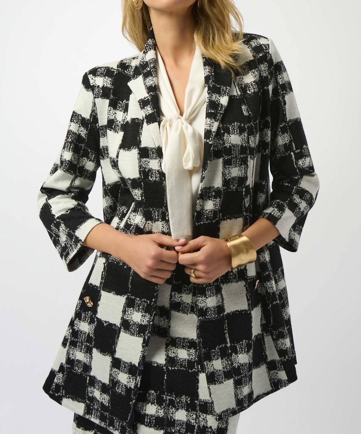 Joseph Ribkoff - Checkered Jacquard Jacket