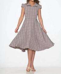 Orchid Bloom - Plaid Swing Dress