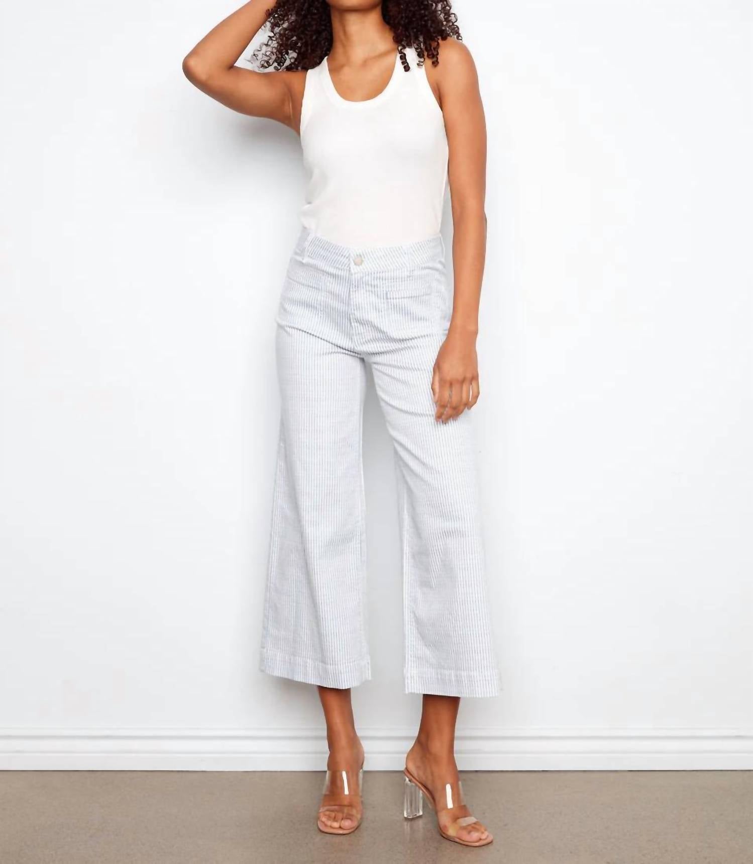 Charlie B - Cropped Flare Twill Pants