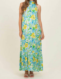 Entro - Oceanside Halter Mock Neck Maxi Dress