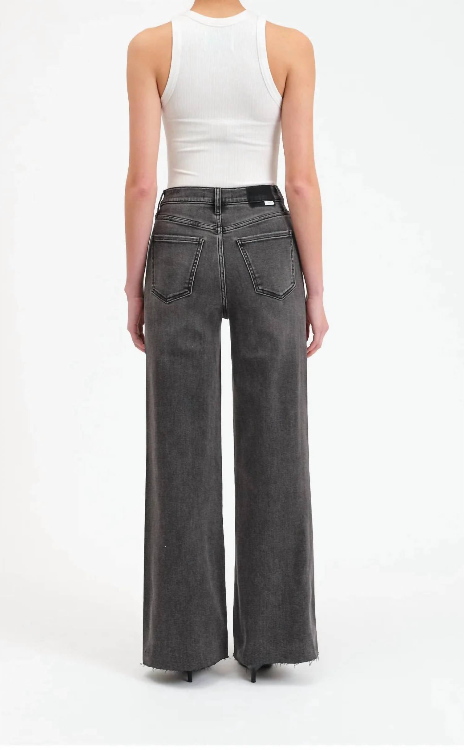 DAZE Far Out Wide Leg Jeans in milky way - women's jeans - detail view