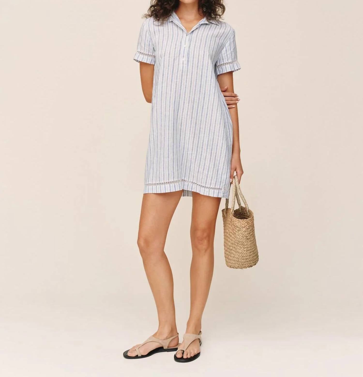 Bella Dahl - Stripe Short Sleeve Pullover Shirt Dress