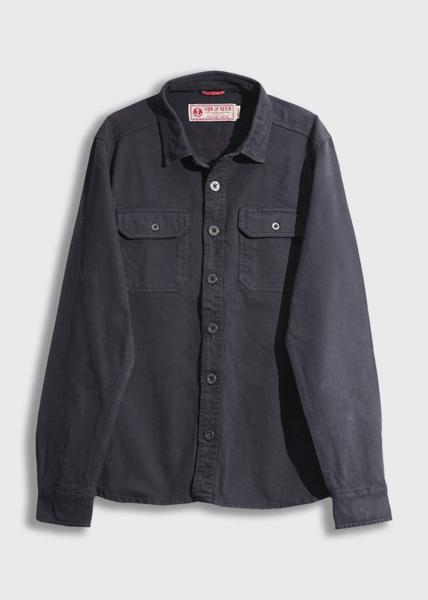 Iron & Resin Men's Journeyman Flex Shirt in charcoal - men's shirt