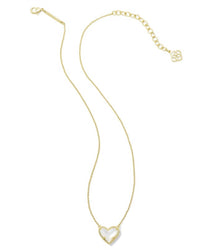 Kendra Scott Women's Ari Heart Pendant Necklace in ivory mother of pearl - women's jewelry - detail view