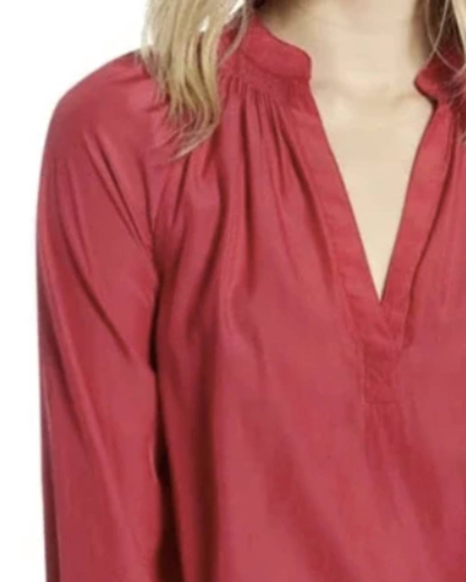 Chelsea28 - Shirred Split Neck Blouse