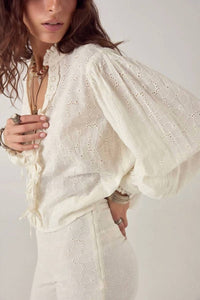 Maison Hotel - Irene Lace Ruffle Blouse