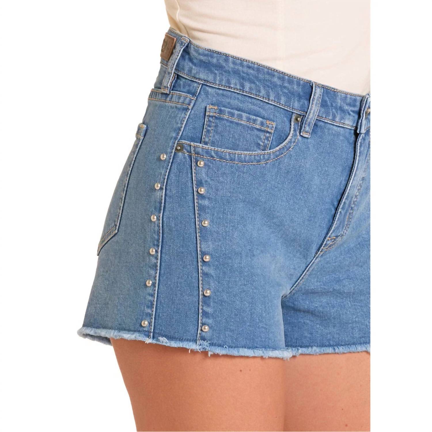 Rock & Roll Denim - Studded Inset Side Short