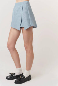 PROJECT SOCIAL T End Game Textured Skort in blue sky - women's shorts - alternate view