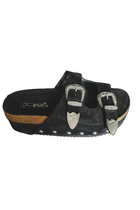 2Flyco - Women's Platinum Buckle Wedge Sandal