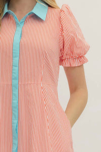 Entro - Debbie Striped Midi Dress