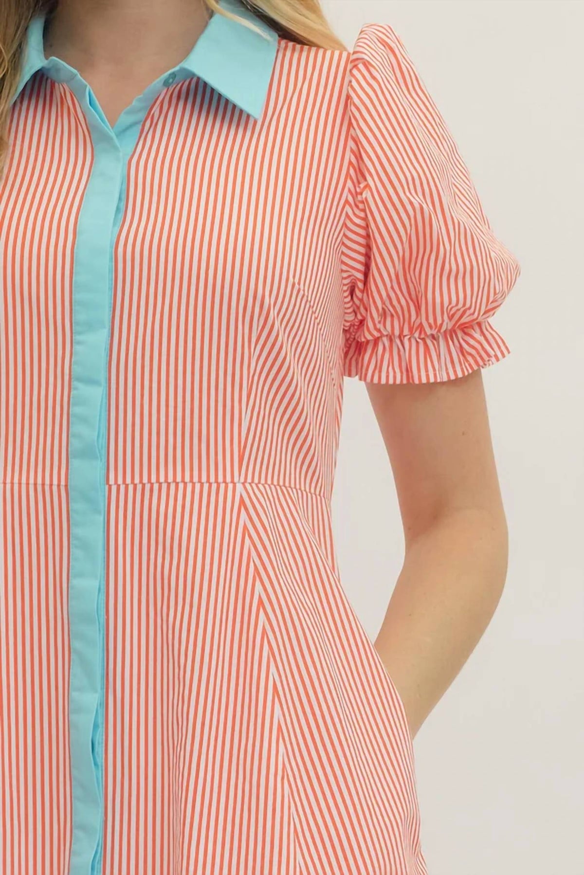 Entro - Debbie Striped Midi Dress