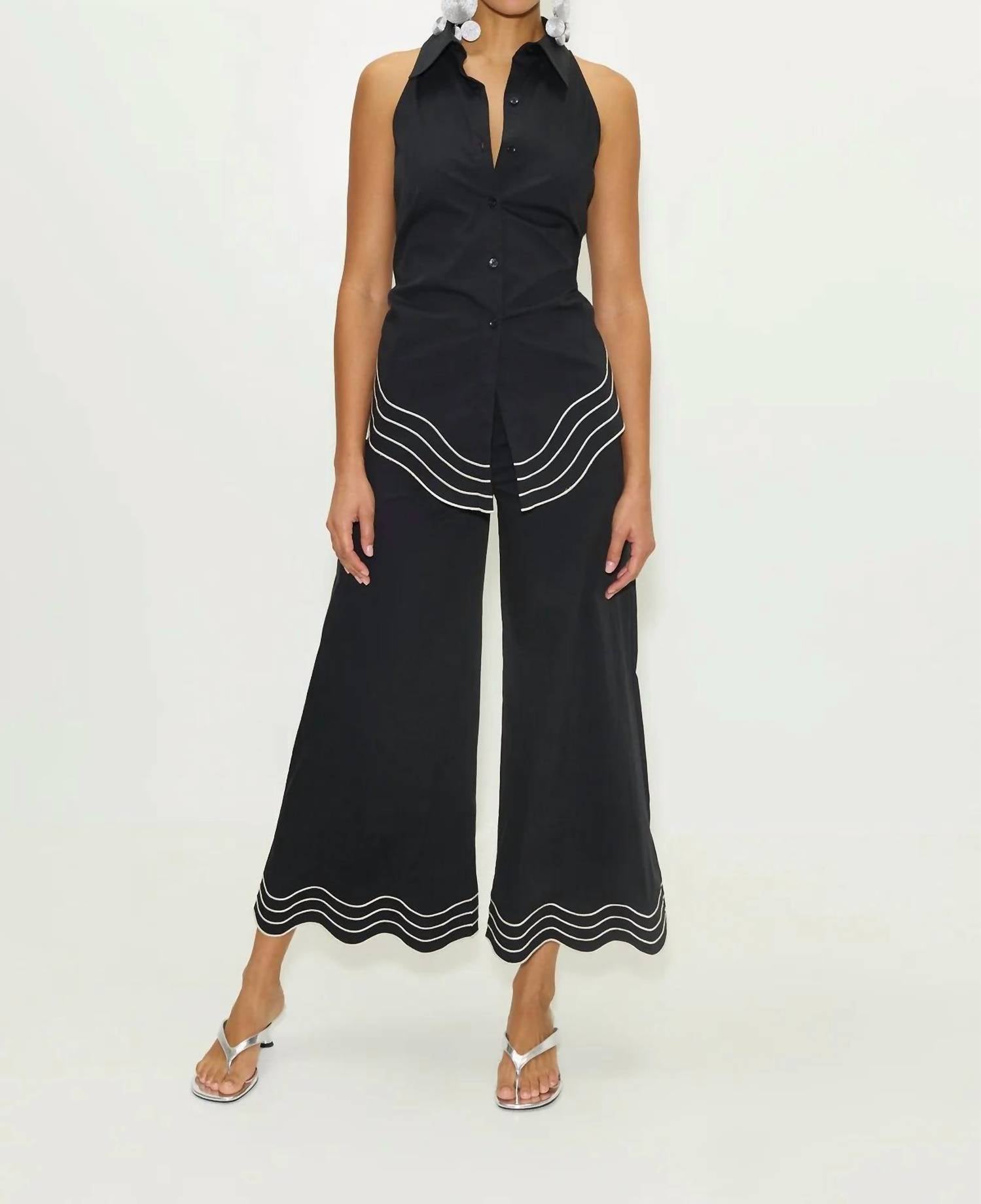 Simon Miller - Wavy Cropped Poplin Pant
