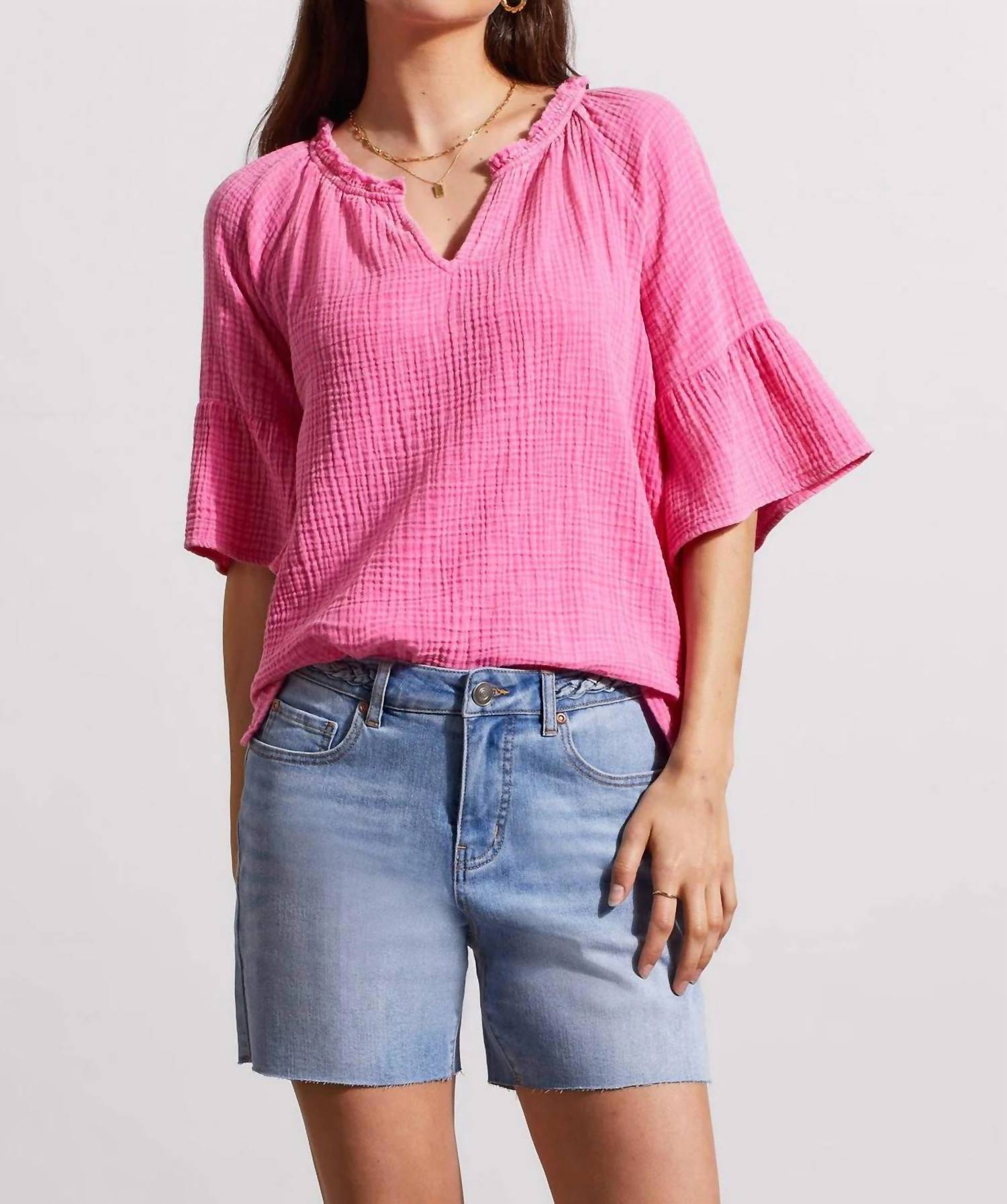 Tribal - Holly Cotton Gauze Raglan Sleeve Top