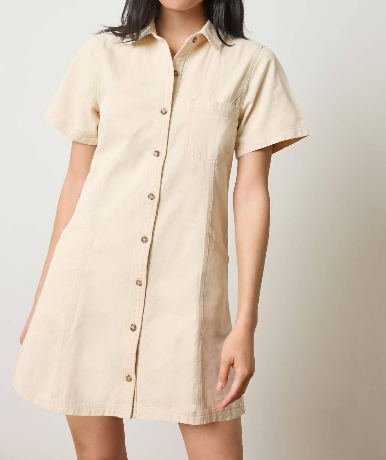 Lilla P - Twill Paneled Shirt Dress