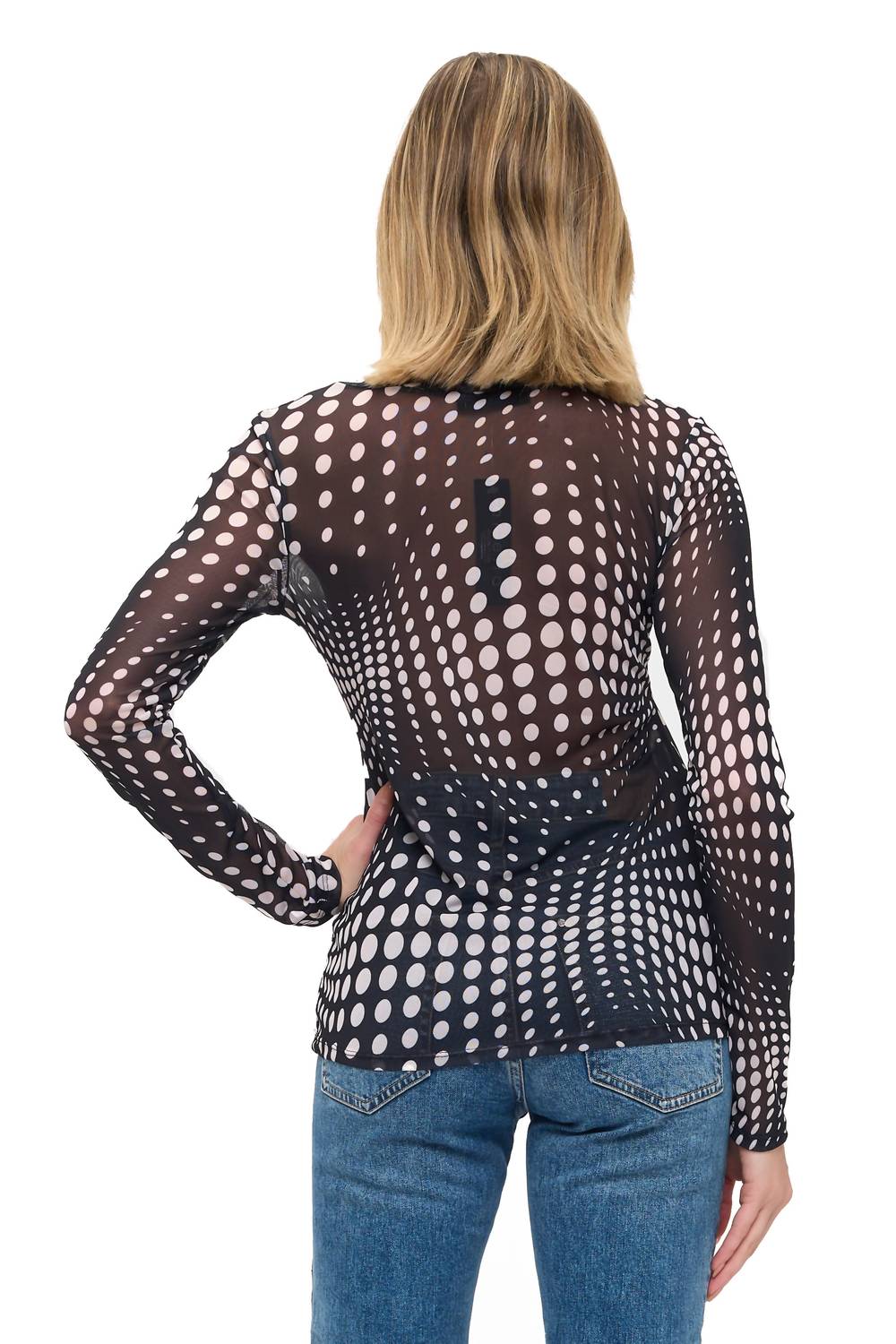 Ariella - POLKA DOT MESH TOP