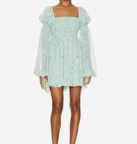 CAROLINE CONSTAS Women's Kinsley Mini Dress in mint blossom - women's dress