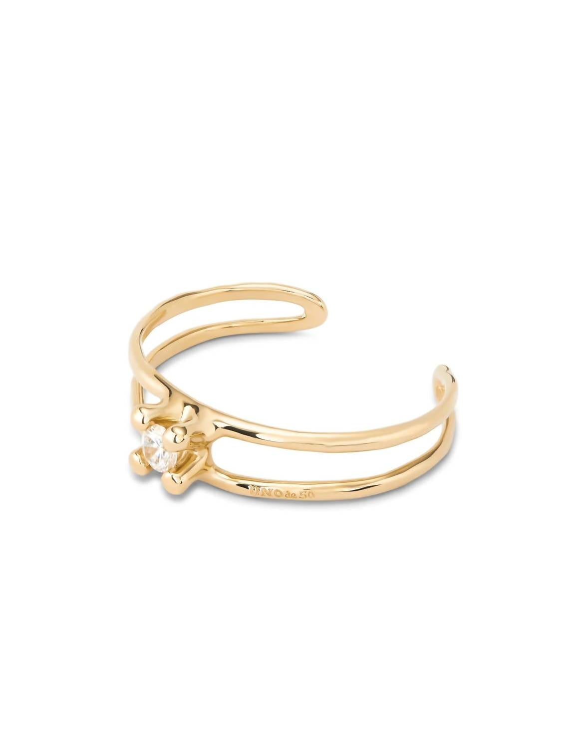 Unode50 - Women's Rigid Semi-open Bracelet With Central Crystal