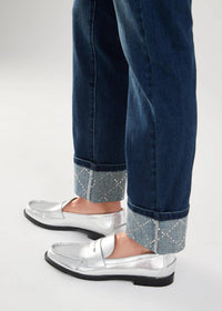 FDJ Pilar Pull-on Cuffed Straight Ankle Denim Jeans in dark vintage - women's jeans - view 5