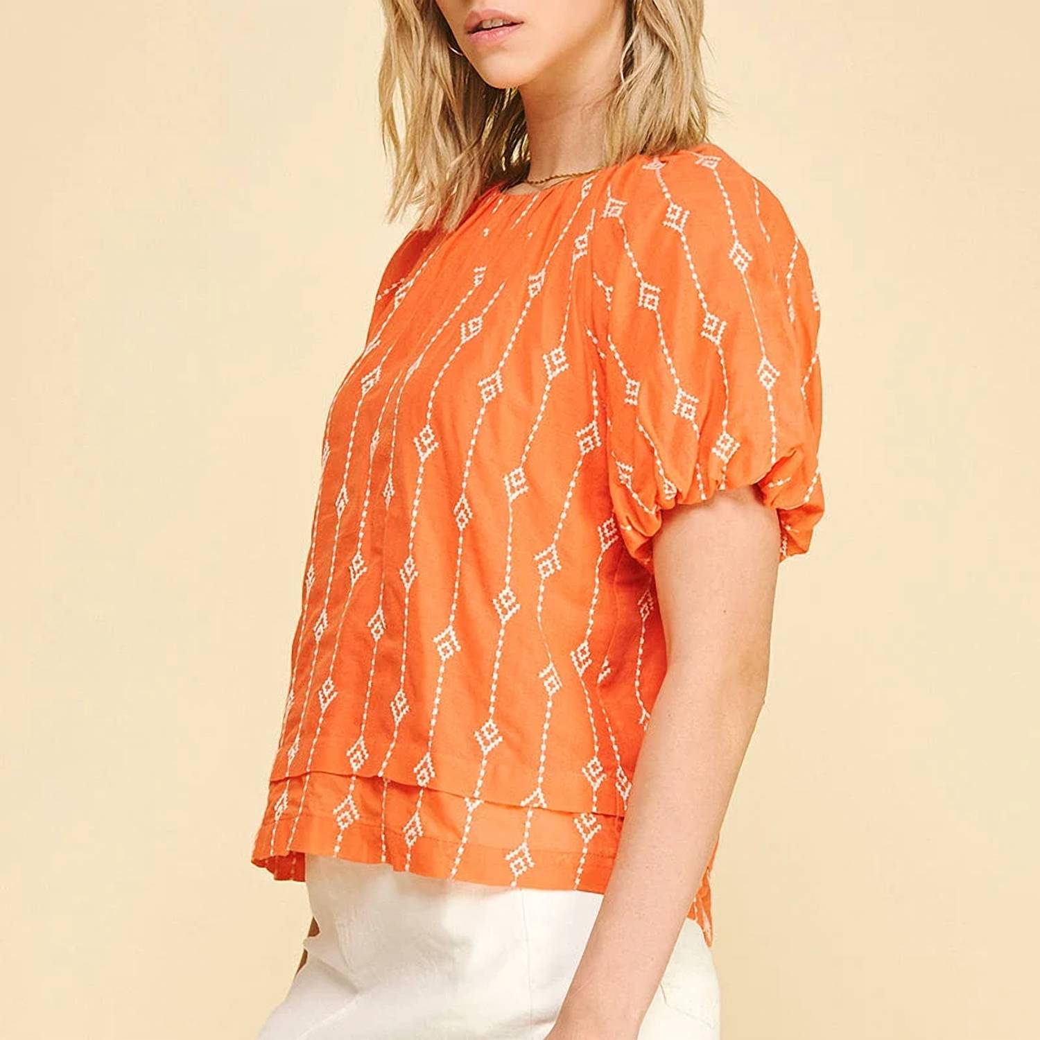 Pinch - Embroidered Detail Blouse Top