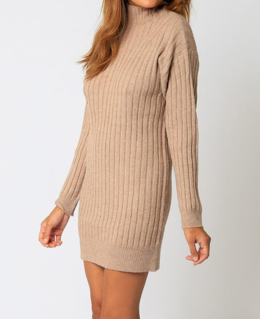 Wide Ribbed Sweater Dress