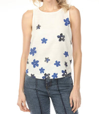 Charlie B - Printed Sleeveless Rounded Hem Top