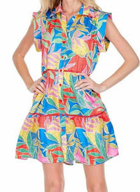 Joy Joy - Pocket Tiered Shirt Dress
