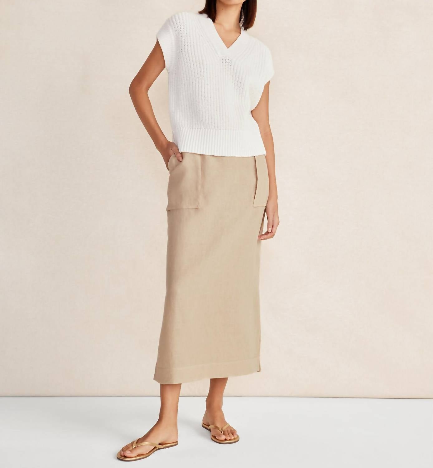 Haven Well Within - Linen Cargo Skirt