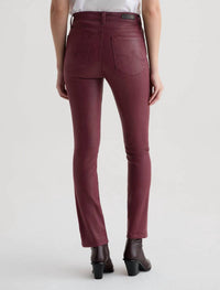 AG Jeans Mari Coated Jean in leatherette winery - women's jeans - alternate view