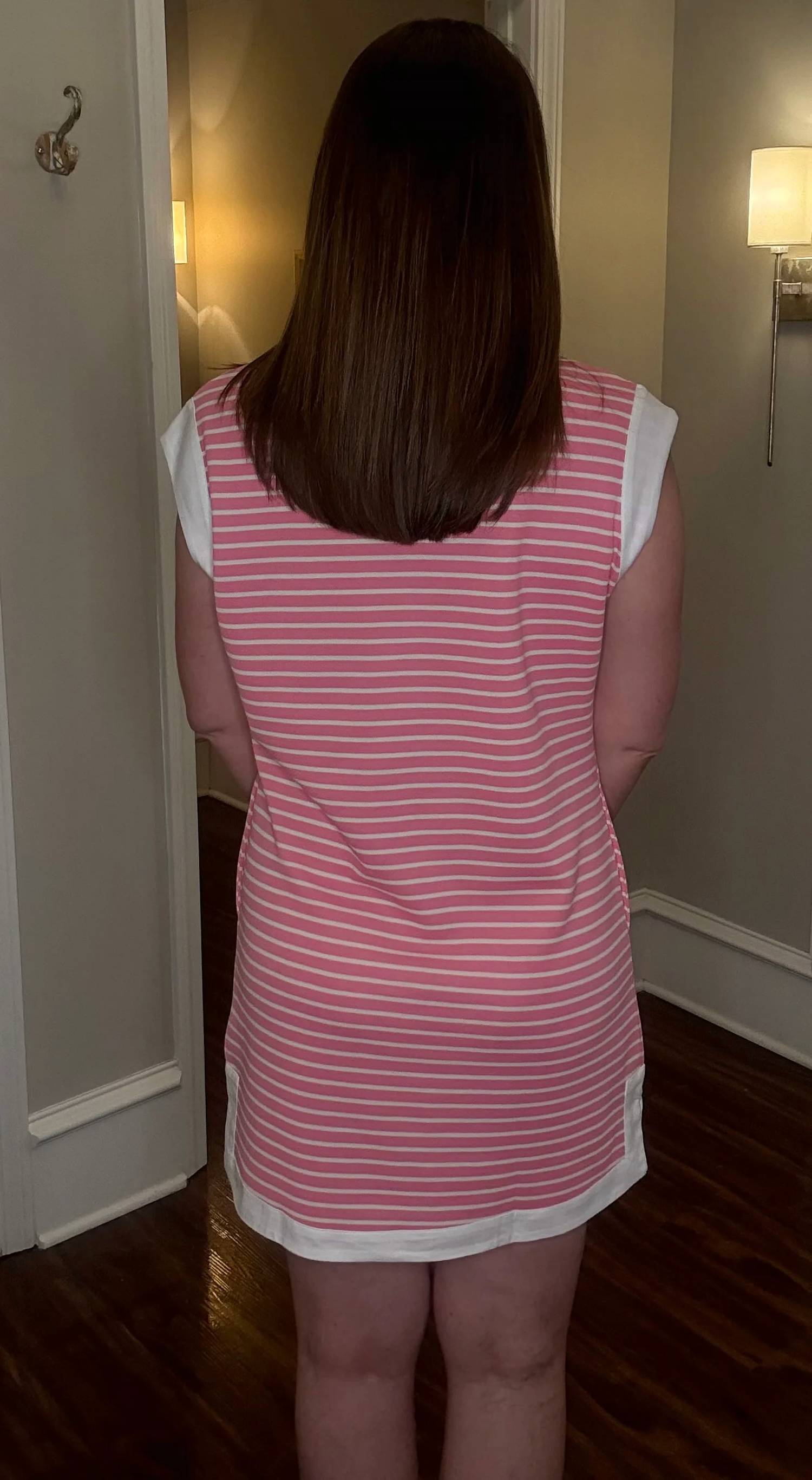 Aapparella - Aapparella Striped V-neck Knit Dress 4.21