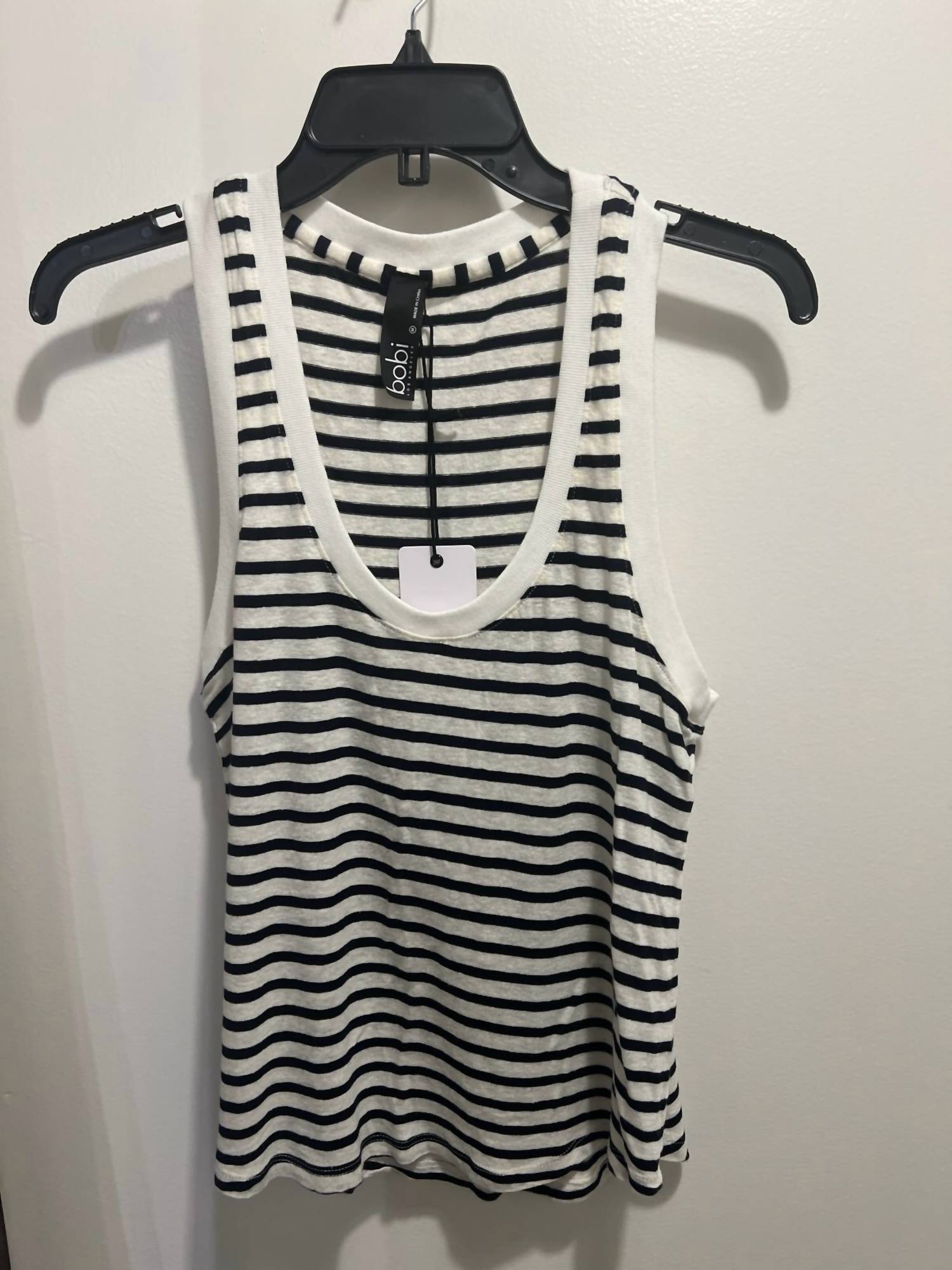 bobi Women's Stripe Tank Top in black - women's tank top