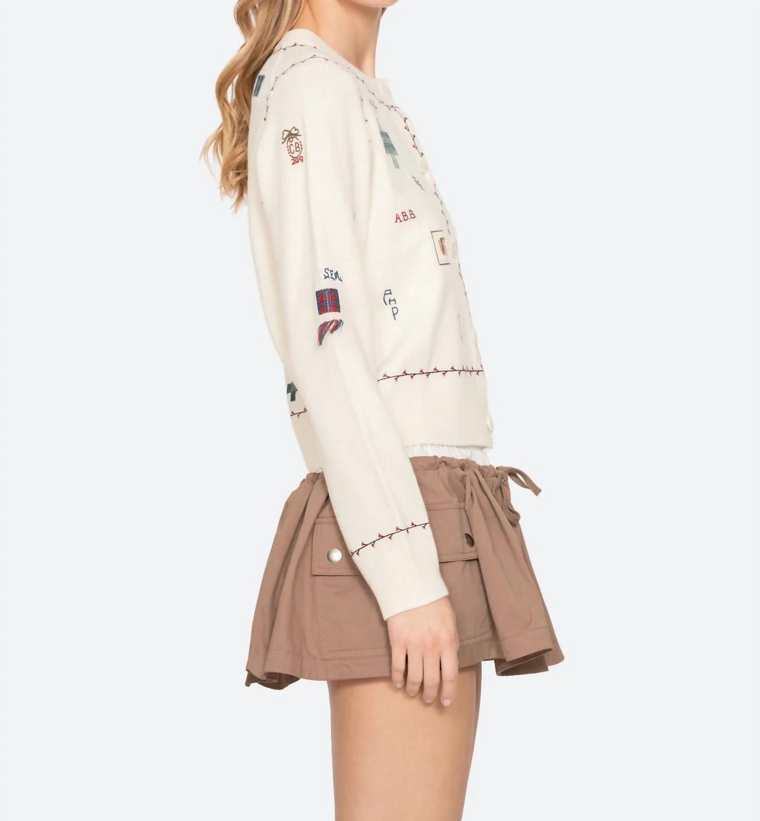Sea - Claira Embroidered Knit Cardigan