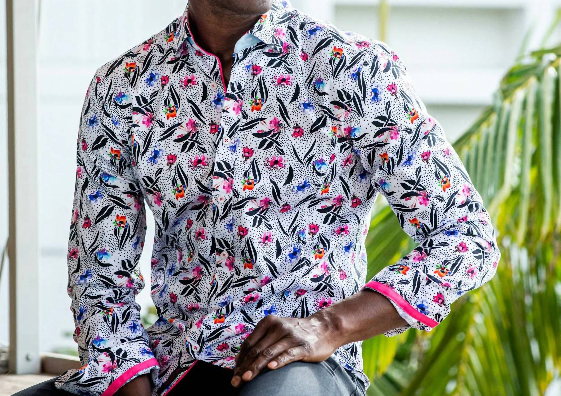 Eight X - Pop of Pink Button Down Shirt