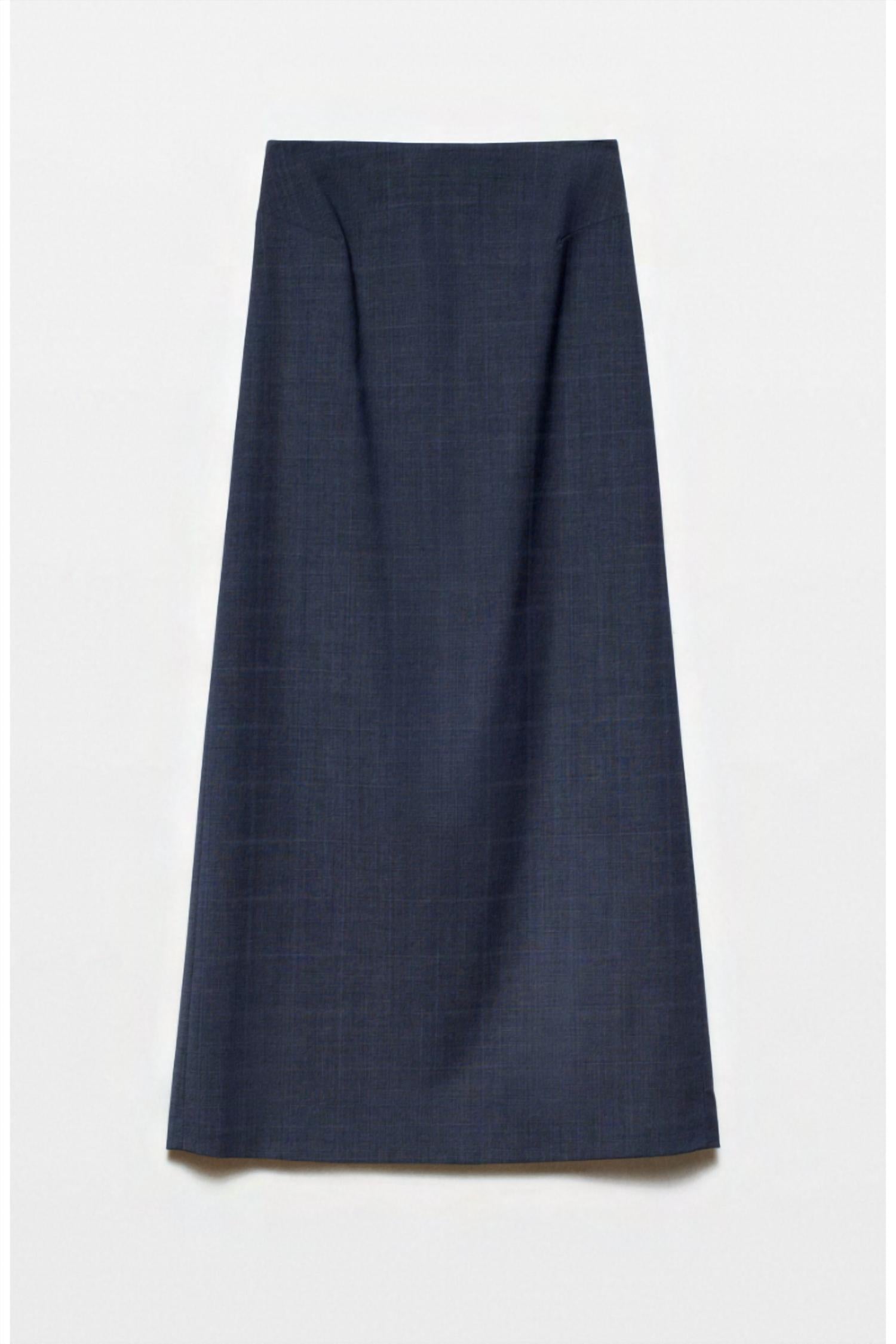 Acaria Studio Stardust Midi Skirt in navy - women's skirt - detail view