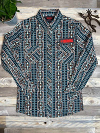 Rock & Roll Denim Men's Modern Fit Shirt in multi 1 - men's long sleeve top