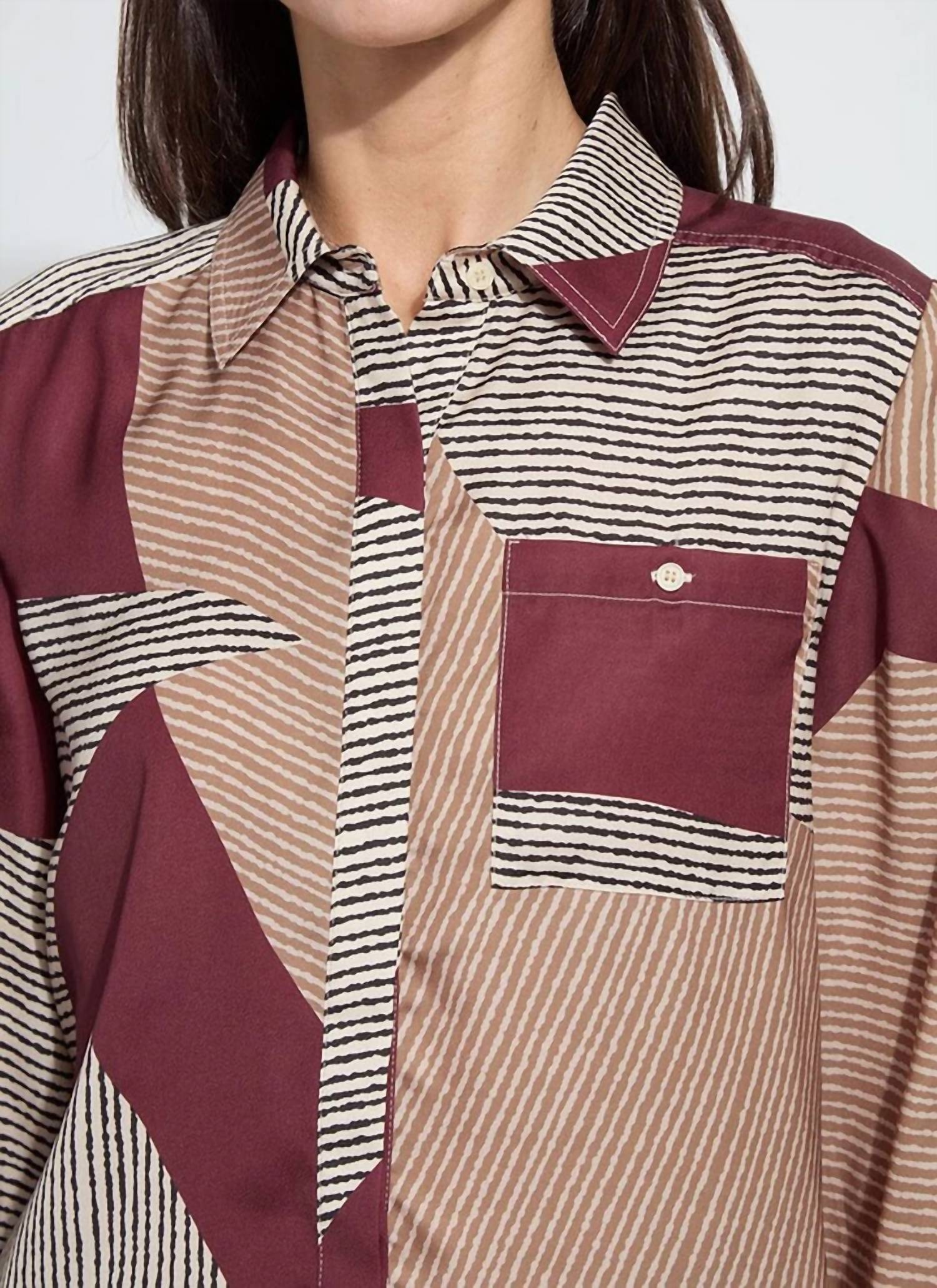 Lysse Anish Elastic Cuff Shirt Blouse in robust - women's shirt - view 4