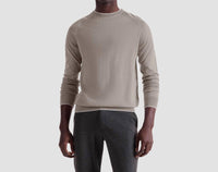 Bugatchi Uomo Crew Neck Sweater With Tipping in walnut - men's sweater