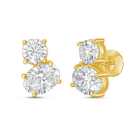 Diana M Jewels - Women's Round & Oval Lab-Grown Diamond Stud Earrings (4.00 Ct) - Signature Plus