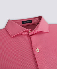 Turtleson Wilcox Jacquard Polo Top in bloom - men's t-shirt - detail view