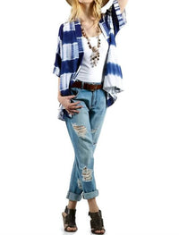 Kori - Tie Dye Lace Crochet Back Kimono