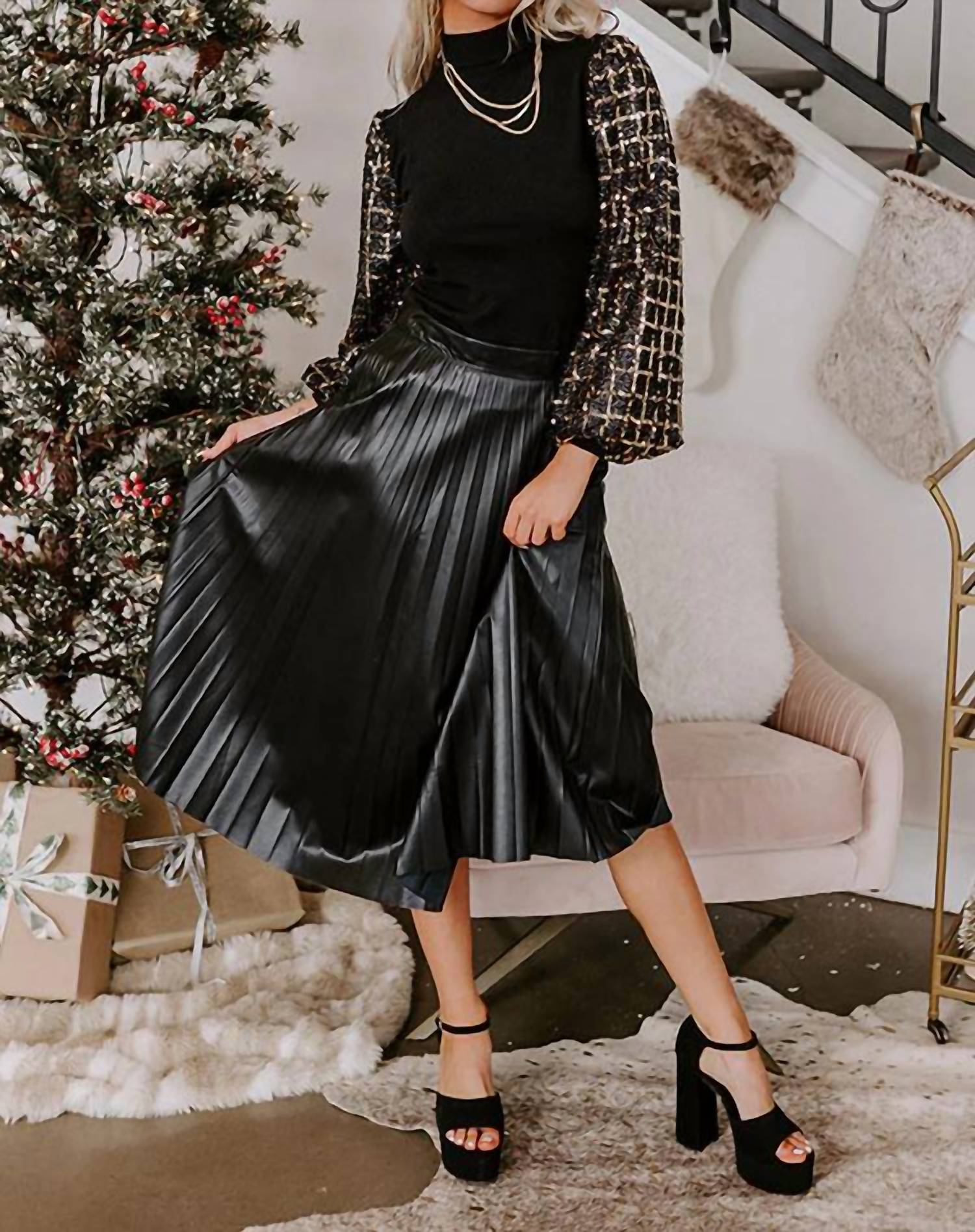 Promesa - One Way Ticket Faux Leather Skirt