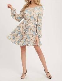 Bluivy - Floral Print Ruffled Swing Dress